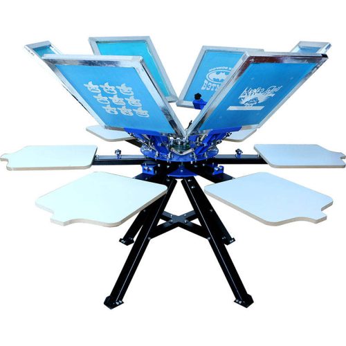 T-Shirt Printing Six-Color Screen  Manual Flatbed with 360° Rotating Stations Printing Machine – - Image 2