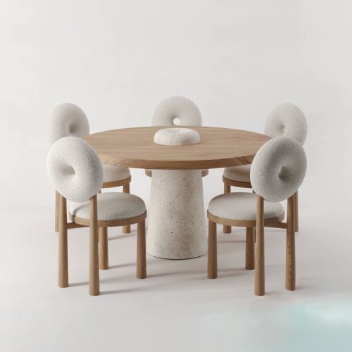 Round Medieval Dining Table Set - Image 2