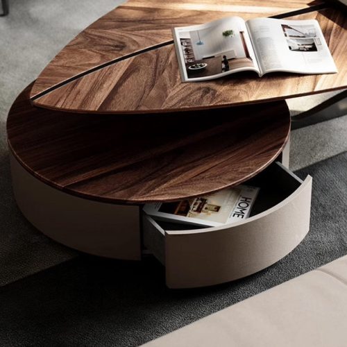 Luxury Designer Living Room Home Walnut Table - Image 5