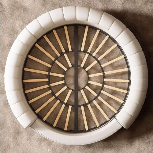 Italian Luxury Senna Round Bed Puff Cream Style - Image 4