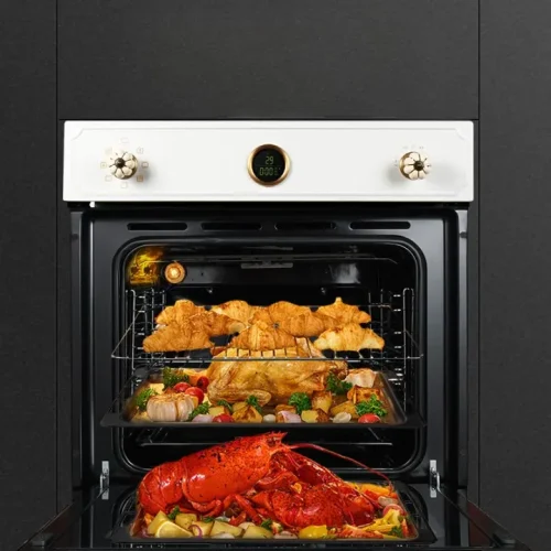 Hot White Built-in 58L Retro Household Multi-Functional Oven - Image 2