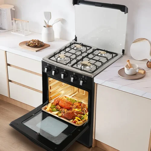 60L Multifunctional Large Household Oven with Baking Pan & Electrical Integration