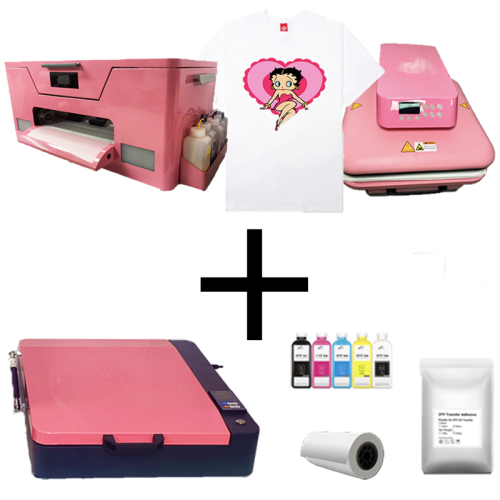 Pink Kit XP600 DTF Printer Thermal Transfer Polyester Film A3 With Oven Ink Powder Roll Film In a Set Combination 13 Inches - Image 2