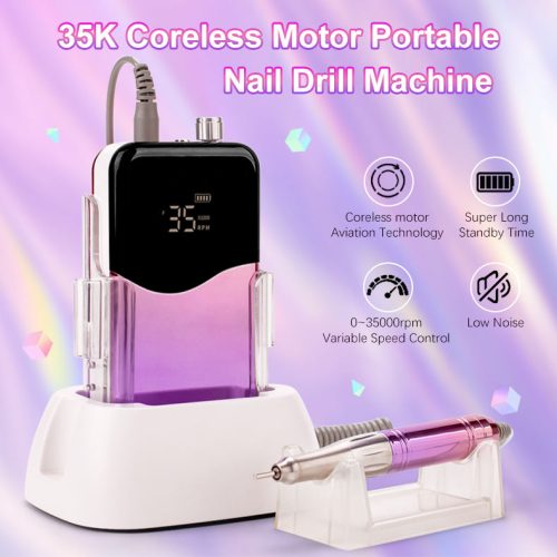 Portable Cordless Rechargeable 35000 RPM Nail Drill - Image 2