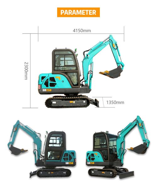 29kW/1Ton Hydraulic Farm Mini Excavator Hammer Crawler Tractor Backhoe Small Excavator - Image 4