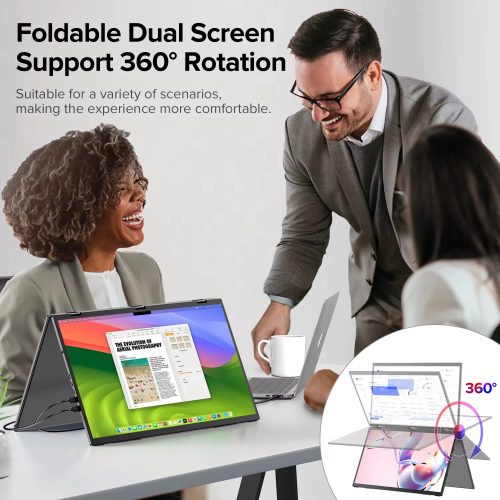 New three-screen portable monitor 16-inch foldable ultra-narrow portable monitor for laptop screen extenders - Image 2