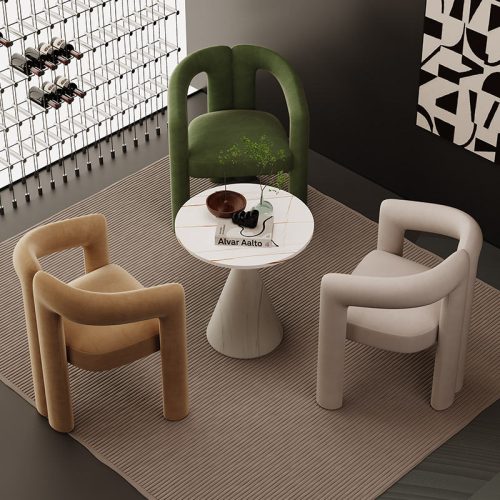 Modern Single Designer Chair for Business Negotiation Wooden Reception Guest Table Single Sofa Rest Area Popular Casual Style