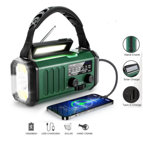 New Camping 10000MAH Solar Hand Generator AM FM NOAA Radio Emergency Portable Weather Radio With Reading Light