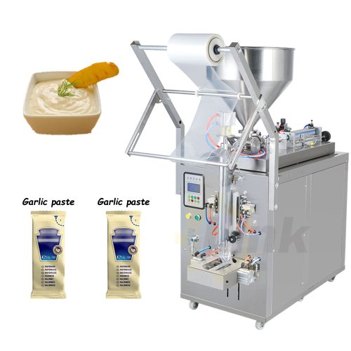 Automatic Ginger Garlic Chili Sauce Tomato Sauce Small Bag Packaging Machine Paste Filling Machine With Mixer