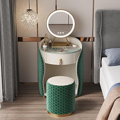 Creative Design Spherical Dressing Table Nordic Minimalism Small Vanity Mirror With Led Lights