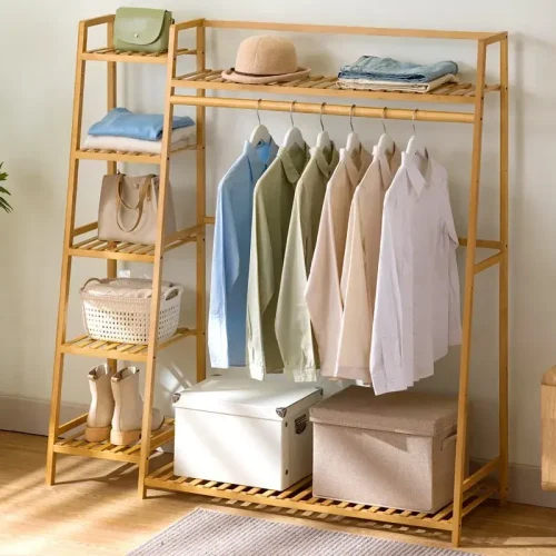 80x40x140cm Wardrobe Clothes Rack Heavy Duty Garment s for Hanging , Freestanding Clothing Closet