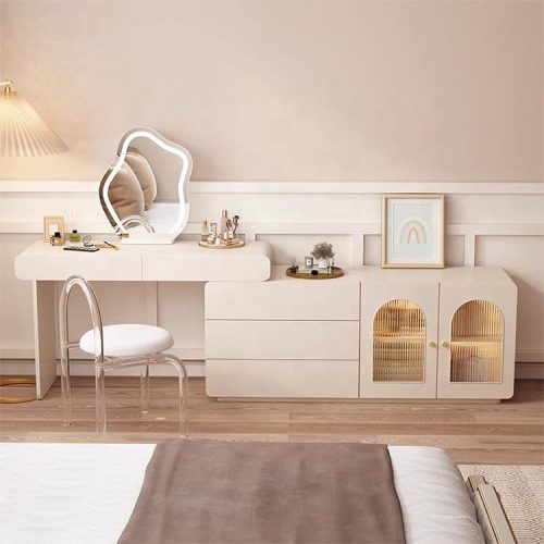 Bedroom Dressing Table Storage Multifunctional Dressing Table With Mirror, Dressing Table With Mirror And Light