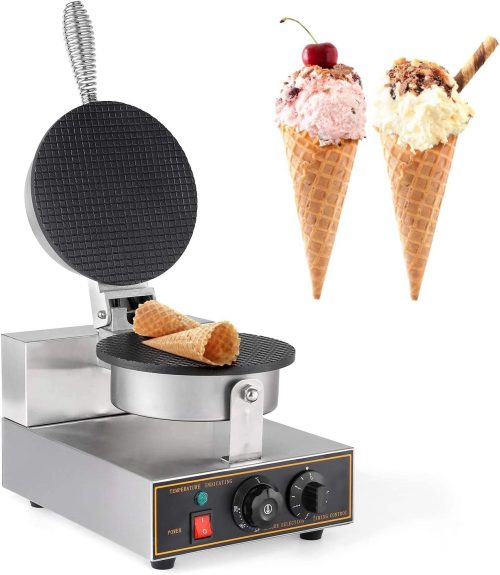 Commercial Ice Cream Cone Maker Waffle Maker 220Volt Electric Stainless Steel Egg Roll Mold Non-Stick Waffle Cone & Bowl Maker