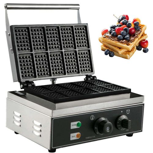 Commercial Rectangular Waffle Maker 10pcs Non-Stick 2000Watt Electric Belgian Waffle Maker Stainless Steel Waffle Maker - Image 2