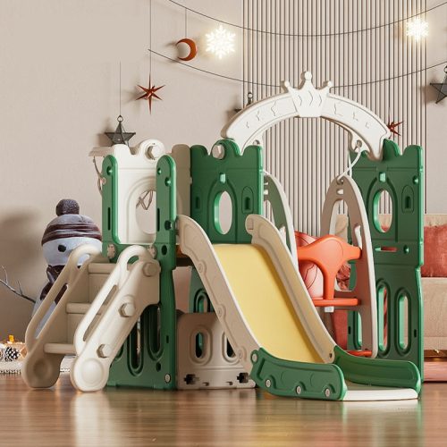 Kids Indoor Play House Baby Playroom Playground Equipment Plastic Swing And Slides For Children Sliding Toys