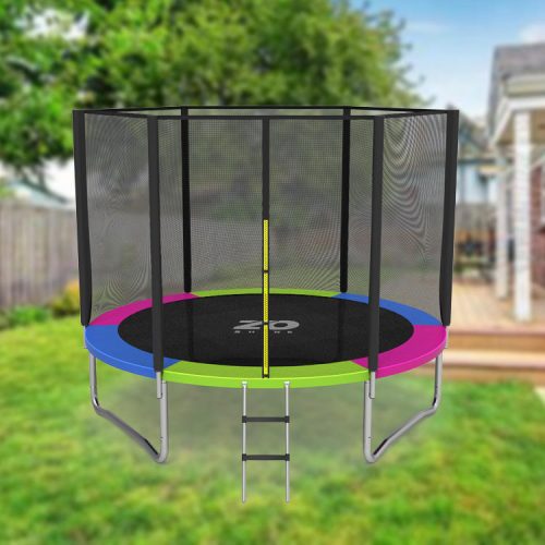 Wholesale 10FT Family Fitness Equipment Adult Kids Large Bungee Jumping Trampoline Outdoor With Safety Enclosed Net