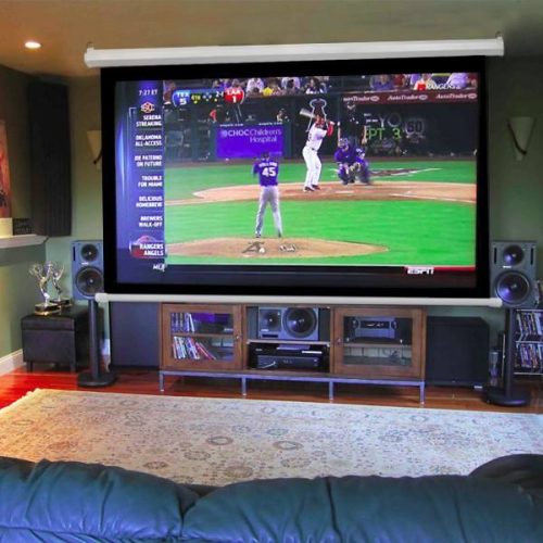 Home Theater 120-300Inch Electric Projection Screen With Remote Control & Receiver