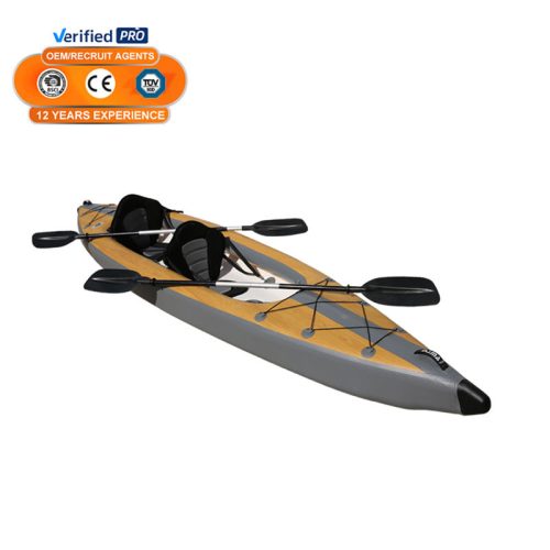 High Quality Light Weight Customized Portable Folded Two Person PVC Fishing Kayak