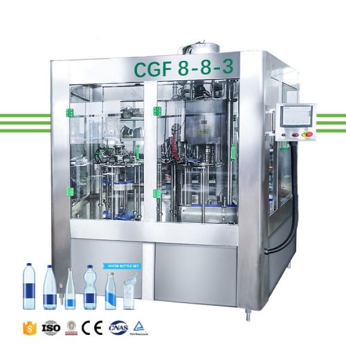 CGF8-8-3 Full Automatic 3 in 1 PET Plastic Bottle Pure Water Filling Machine For Water Production Line