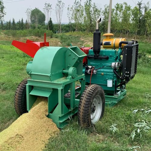 Sawdust Log Making Machine Wood Chipper Crushing Hammer Mill Wood Crusher Machine Garden Tree Leaf Branch Shredder