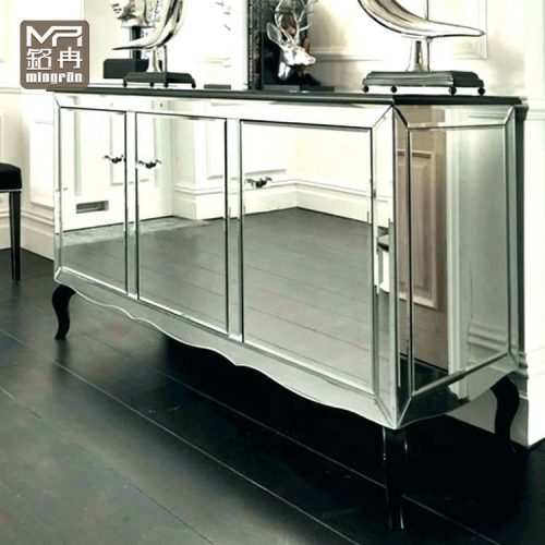 Fashional Living Room Mirror 2 Doors Console Table Mirrored Dining Room Buffet Cabinet Furniture