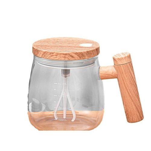 Modern Glass Electric Blender Mixer Mug-Portable Automatic Mixing Cup Maple-Colored Coffee Mug On-The-Go - Image 2