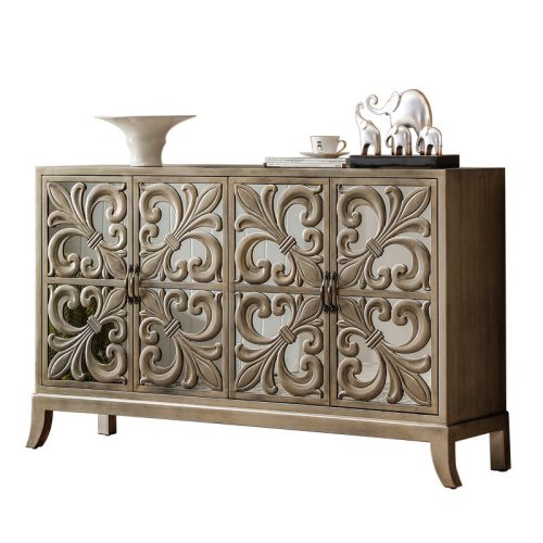 Sideboard Retro Cabinet Carved Vintage Glass European Shoe Cabinet Furniture Mirror Sideboard Cabinet