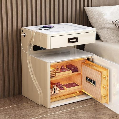 Smart Bedside Table Safe Integrated Simple Modern Bedroom Storage Cabinet Safe Password Lock Cabinet - Image 2