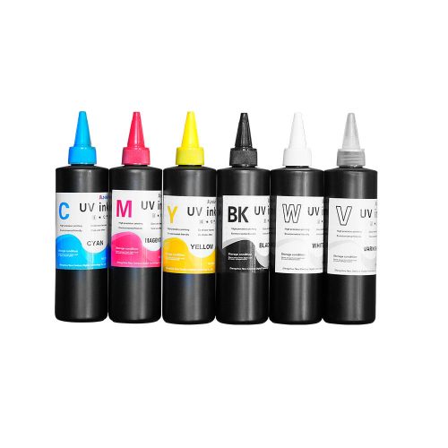 UV Printing CMYK G V W Ink 250ml For A3 A4 Film Transfer Printer Machine White Ink For Epson F1080 XP600