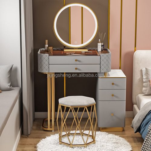 Brand New Wood Bedroom Furniture Lighted Makeup Vanity Make Up Dressing Table With Lighted Mirror - Image 2