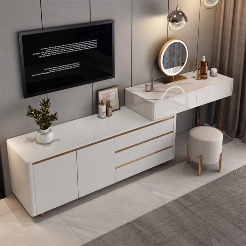 Multifunctional Dressing Table Bedroom Furniture Modern Dressing Table With Storage Dresser Cabinet Drawers - Image 2