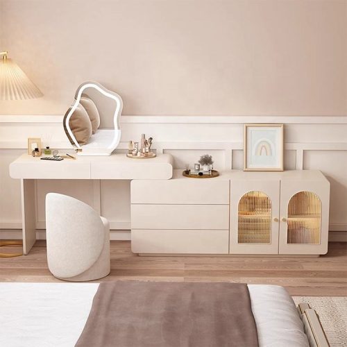 Bedroom Dressing Table Storage Multifunctional Dressing Table With Mirror, Dressing Table With Mirror And Light - Image 2