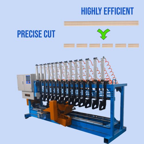 High Precision CNC Pneumatic Cut-Off Crosscut Saw for Long Timber Sticks - Image 3