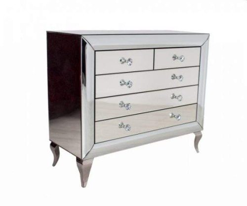 Luxury Living Room Furniture Full Glass Mirrored Cabinet Chest of Drawers for Home Hotel Villa - Image 2