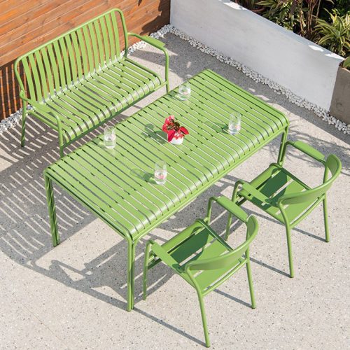 Leisure Anti Rust Aluminium Metal Garden Dining Table Set Outdoor Chair and Patio Waterproof Furniture - Image 2