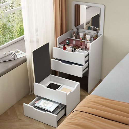 Modern Dressing Table for Small Bedroom, Integrated Bedside Storage Cabinet, Simple Drawer - Image 2