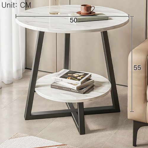 Luxurious Modern Side Table Living Room Double Layer SofaTray High-end Wooden Coffee Tables Home Furniture - Image 2