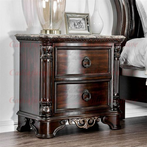 Antique French Bedroom Furniture Brown Wood Bedroom Furniture Luxury Master Bedroom Sets - Image 3