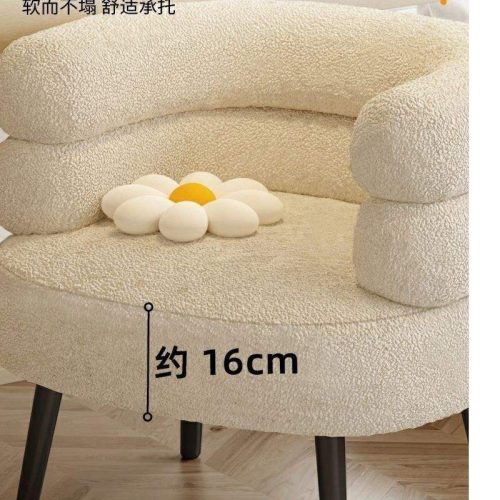 Accent Chair Single Lazy Sofa Curved Design Backrest - Image 3