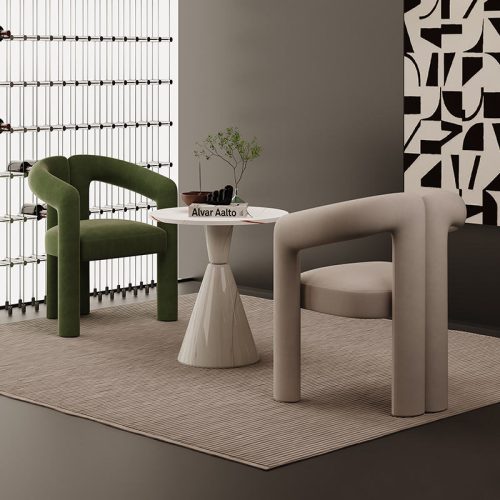 Modern Single Designer Chair for Business Negotiation Wooden Reception Guest Table Single Sofa Rest Area Popular Casual Style - Image 3