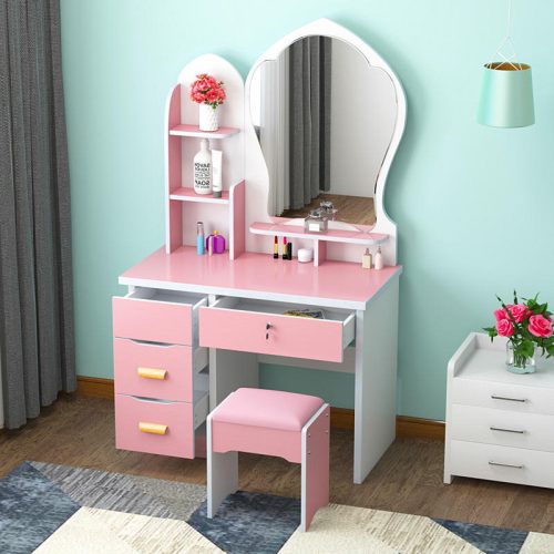 White Bedroom Dresser Set Storage Wooden Modern Vanity Dresser With Mirror Dresser Drawer - Image 3