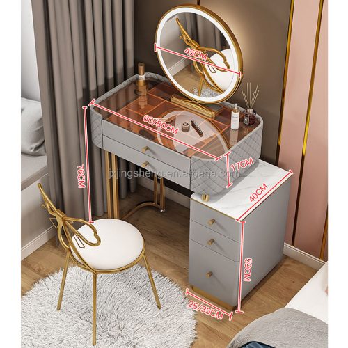 Brand New Wood Bedroom Furniture Lighted Makeup Vanity Make Up Dressing Table With Lighted Mirror - Image 3