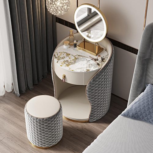 Creative Design Spherical Dressing Table Nordic Minimalism Small Vanity Mirror With Led Lights - Image 3