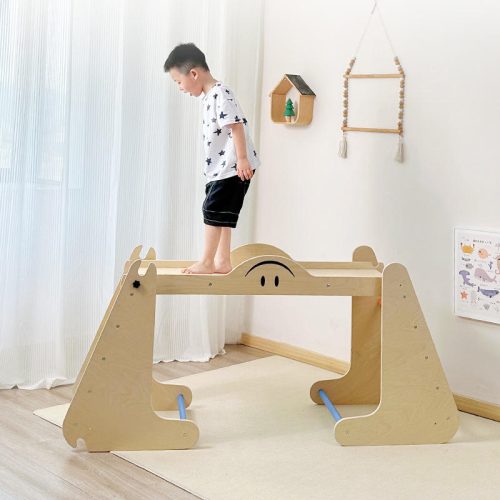 Customizable Indoor Solid Play Toys Combination Set Toddlers Montessori Baby Climber Wood Climbing Frame With Slide For Kids - Image 3