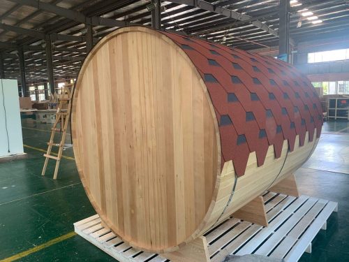 Outdoor Barrel Sauna Solid Wood Hemlock Wood Wet Steam Traditional Sauna Outdoor Wood Burning Barrel Sauna - Image 3