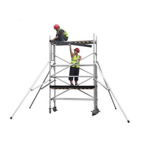 Aluminum Material Scaffold Feature Step Platform Foldable Scaffolding Ladder 3m - Image 3