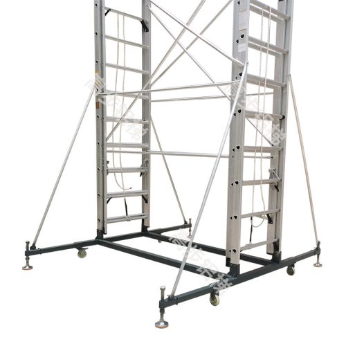 Scaffold Aluminium Mobile Easy With Wheels Aluminium Scaffolding Set With Telescopic Ladder On Each Side 9m - Image 3