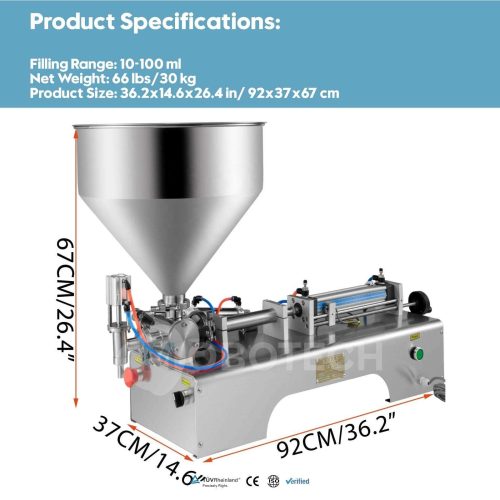 Semi-Automatic Horizontal Pneumatic Liquid Cream Filling Machine - Image 3