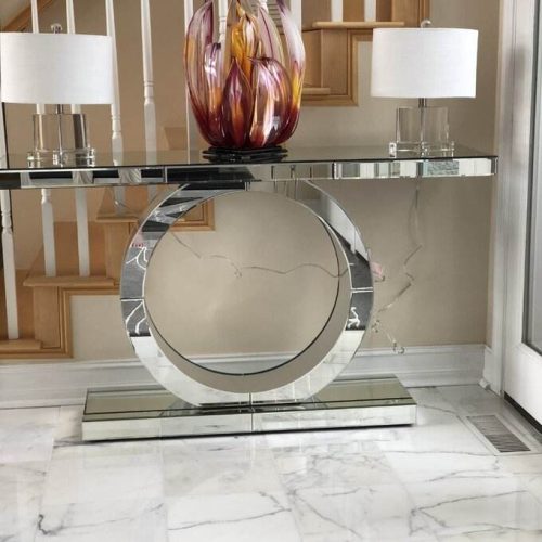 Modern Mirrored Console Table Accent Hallway Table for Home Hotel Furniture - Image 3