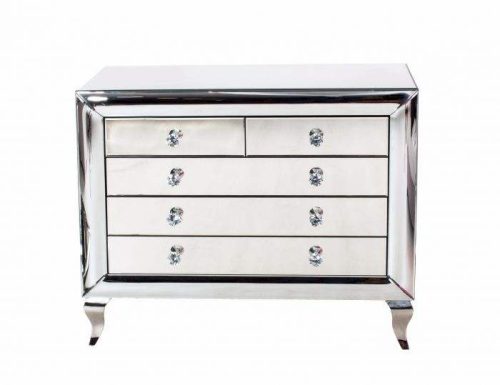 Luxury Living Room Furniture Full Glass Mirrored Cabinet Chest of Drawers for Home Hotel Villa - Image 3